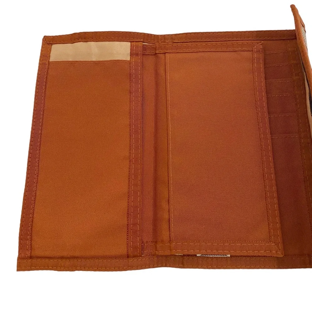 Rolfs Vintage Brown Orange Gray Aztec Design Bifold Hook & Loop Wallet, Unisex